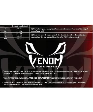 Venom Calf Brace Compression Sleeves (Pair) - Pain Relief & Support for Men & Women - X-Large, Black - Buy Online on GoSupps.com