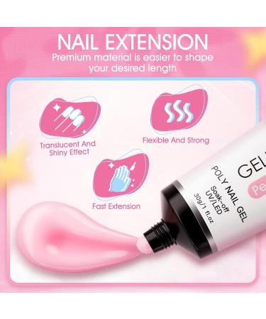 Gelfavor Pearl Rosa Poly Nail Gel Set - Pink Nail Extension Gel for Technicians & DIY Salon | Premium Nail Art Supplies - Buy Online on GoSupps.com