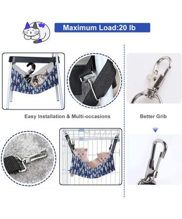 Adjustable Cat Hammock Bed - Comfortable Hanging Pet Hammock for Cats, Small Dogs, Rabbits & Small Animals (Blue) - Buy Online on GoSupps.com