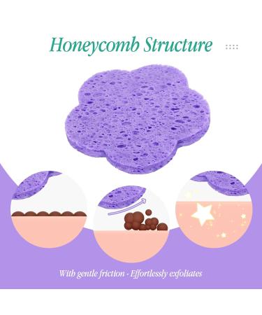 50-Count Compressed Flower Shaped Face Sponges | Disposable & Reusable | Exfoliating Facial Wash Sponge | Purple - Buy Online on GoSupps.com