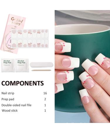 Semi Cured Gel Nail Strips Gel Nail Stickers - 16 Pcs Nail Stickers for Nail Art - Soft Self-Adhesive Gel Nail Wraps Easy Apply & Remove for Salon-Quality Manicure Kit (UV/LED Lamp Required)(BSG-0447) - Buy Online on GoSupps.com