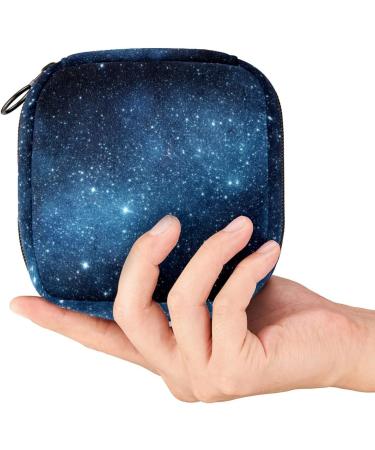 Green Galaxy Starry Sky Sanitary Napkin Storage Bag - Large Capacity Menstrual Cup Pouch & Makeup Organizer - Buy Online on GoSupps.com