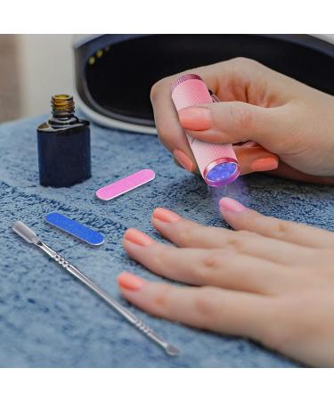 Chumia Mini UV LED Nail Lamp for Gel Nails - Portable Manicure Tool with Nail Cuticle Pusher and Files (Pink) - Buy Online on GoSupps.com