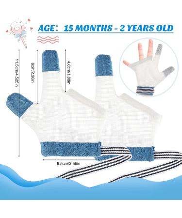 2 Pairs Baby Thumb Sucking Finger Guards | Stop Sucking Kit for 15 Months to 1 Year Old | Soft Mesh Fabric, No Scratch, Breathable Protector - Buy Online on GoSupps.com