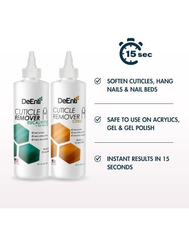 DeEnti Instant Cuticle Remover Gel - 15-Second Professional Cuticle Softener | 8oz for Hand Foot & Nail Care - Salon Quality Citrus Manicure & Pedicure Supplies - Buy Online on GoSupps.com
