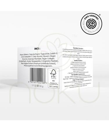 Noku Marine Cream EWG VERIFIED UltraHydrating Anti-Aging Moisturizer for Men & Women with Red Algae Vegan Collagen & Argireline Peptides | 50 ml | Vegan Cruelty-Free Award-Winning Formula 1.7 Fl Oz (Pack of 1) - Buy Online on GoSupps.com