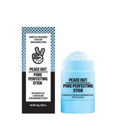 PEACE OUT Pore Perfecting Stick Acne Solution & Blackhead Remover Glycolic Acid & Salicylic Acid Cleanser Works Like a Face Wash Skincare Facial Cleanser & Exfoliating Facial Scrub 15g /0.53oz Pore Stick