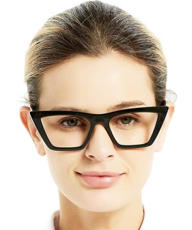 OCCI CHIARI Cat Eye Reading Glasses for Women - Wide Frame Spring Hinge 1.5x Magnification Cateye Black - Stylish & Comfortable International Shipping - Buy Online on GoSupps.com