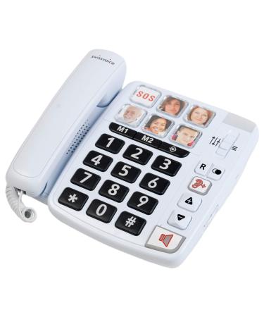 SWISSVOICE Xtra 1110 - Big Button Phone for Elderly - Phones for Hard of Hearing - Dementia Aid Big Number Telephone - Elderly People Gifts - Hearing Aid Compatible Phones - Elderly Phone Amplified