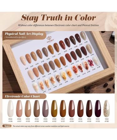 Modelones Gel Nail Polish 12 Pcs Fall Winter Gel Polish Popular Neutral Nude Brown Gel Nail Kit Collection for Nail Art Salon Classic Collection Gift for Women Brown Nude - Buy Online on GoSupps.com