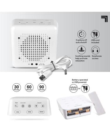 SHARPER IMAGE Ultimate Sleep White Noise Machine | Relaxing Music & Nature Sounds | Stress & Anxiety Relief | USB Cord | Holiday Gift - Buy Online on GoSupps.com
