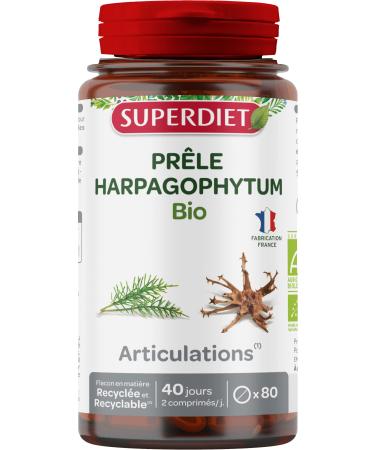 SUPERDIET HARPAGOPHYTUM ORGANIC HARPAGOPHYTUM Joint mobility Herbal medicine Made in France 80 tablets