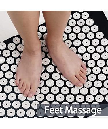 Acupuncture Mat Cushion Set with Carry Bag - Yoga Acupress Mat for Neck Pain Relief Muscle Tension & Relaxation - Black - Buy Online on GoSupps.com