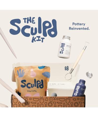SCULPD Pottery Kit Air-Dry Clay Starter Set for Beginners with Gloss Varnish, Paint, Tools & Guide - Buy Online on GoSupps.com