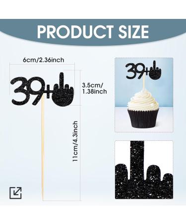 Gersoniel 24 Pieces 39 + 1 Cupcake Toppers Funny 40th Birthday Cupcake Picks Glitter Black Middle Finger Cake Toppers 40th Cupcake Decoration for Happy 40th Birthday Party Anniversary Decorations - Buy Online on GoSupps.com