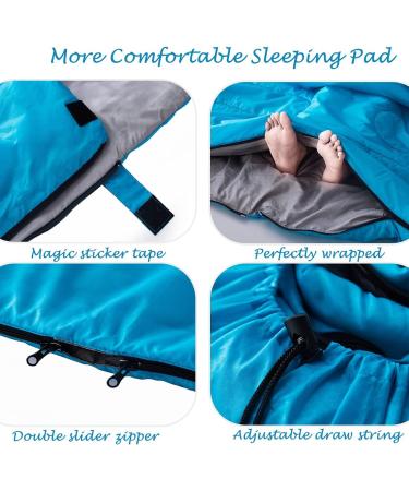 Tuphen Double Sleeping Bag with 2 Pillows - Queen Size XL for 2 People - 3 Season Waterproof Adults Sleeping Bag for Camping, Backpacking, Hiking - Lake Blue Grey - Buy Online on GoSupps.com