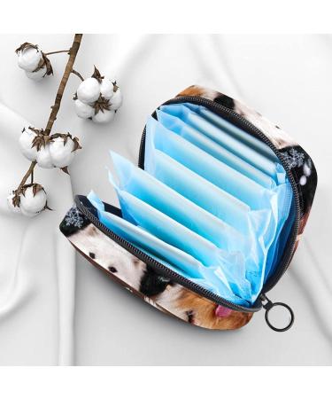 Christmas Puppy Dog Napkin Storage Bag | Portable Zippered Pouch for Teen Girls & Women - Buy Online on GoSupps.com