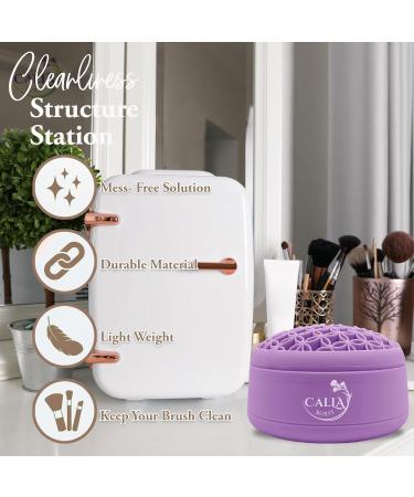 3 in 1 Silicone Makeup Brush Cleaner - Mat Drying Rack & Organizer for Beauty Cosmetic Brushes (Purple - Buy Online on GoSupps.com