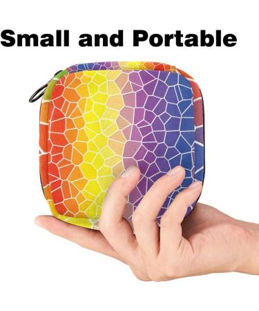 Menstruation Pad Bag with Zipper | Women's Napkin & Tampon Bags | Stylish Mosaic Design for Girls - Buy Online on GoSupps.com