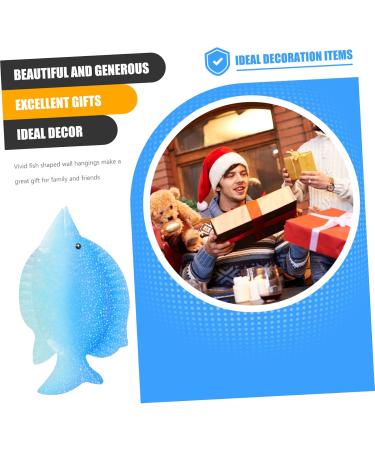 Toddmomy Ocean Animals 1pc Casa Iron Summer Crafts Fish-shaped Wrought Hanging Metal Creative Decoraciones Vivid Pendant Blue 30X18CM - Buy Online on GoSupps.com