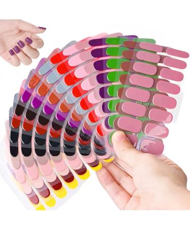 Glam Gelz Nail Sticker Glamgelz Nails Sarafine Nail Strips Kit Sarafine Nail Strips Semi Cured Gel Nail Strips Gel Nail Strips Classic French Gel Nail Stickers Sarafine Nail Wraps (20PCS)