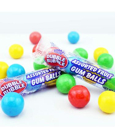 Dubble Bubble Bubble Gum Ball - Assorted Fruit Gums - Gumball Sweets - 18g Tubes Box of 36 - Buy Online on GoSupps.com