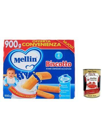 Italian Gourmet E.R. Mellin Biscotto Classico Lot of 3 boxes of 900 g + Italian Gourmet Pulp 400 g