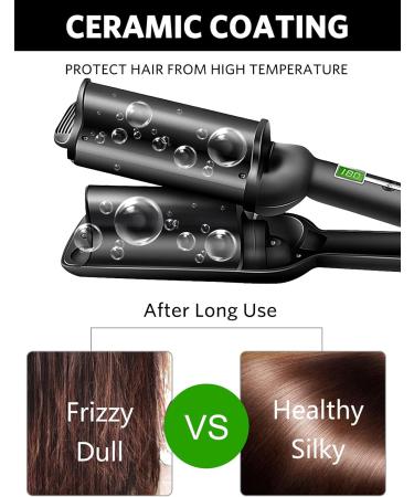 Professional Hair Waver 2 Barrel Curling Iron - 30mm Fast Heating Hair Crimper with LCD Display | Adjustable Temperature Ceramic Beach Waver Wand for Effortless Waves - Buy Online on GoSupps.com