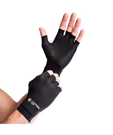 Copper Joe Arthritis Gloves - Compression Gloves for Arthritis Hand Pain Relief, Carpal Tunnel, RSI, Tendonitis and Rheumatoid. Typing Gloves - Wrist Support Brace for Women & Men - 1 Pair - (Medium) Medium (1 Pair)