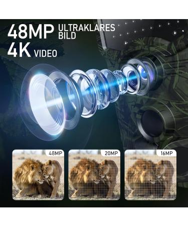 4K 48MP Wild Camera - IP66 Hunting Camera with 120 Wide Angle & 0.2s Trigger Time - IR LEDs & 2.4'' LCD for Wildlife Observation - Buy Online on GoSupps.com