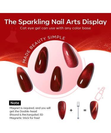 Modelones Red Gel Nail Polish 6 Colors Ruby Sparks Collection Popular Glitter Gel Polish Cat Eye Burgundy Red Sparkle Bloody Red Nail Polish Kit Art DIY Home Salon Gifts for Women - Buy Online on GoSupps.com