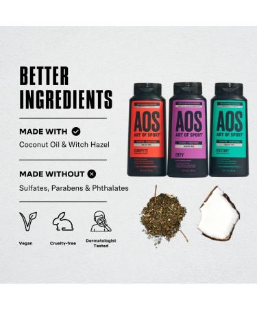 Art of Sport Men's 2-in-1 Shampoo and Conditioner - Sulfate-Free with Sandalwood Fragrance - 13.5 fl oz (Pack of 3) - Buy Online on GoSupps.com