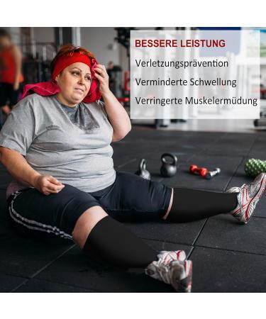 ZfSock Compression Stockings for Thick Calves | Men's & Women's 20-30mmHg Medical Support Socks | Oversize Travel Socks - 3XL Black - Buy Online on GoSupps.com