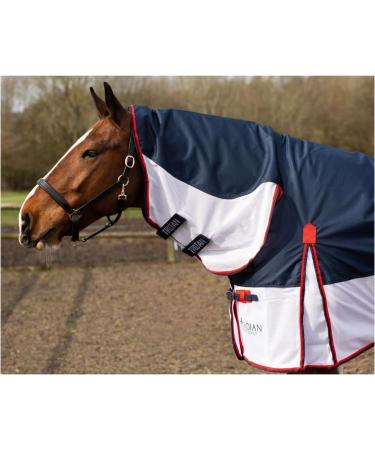 Gallop Combo Full Neck Lightweight Horse Fly Turnout Rug UV Protect Waterproof 6'3" Navy / White - Buy Online on GoSupps.com