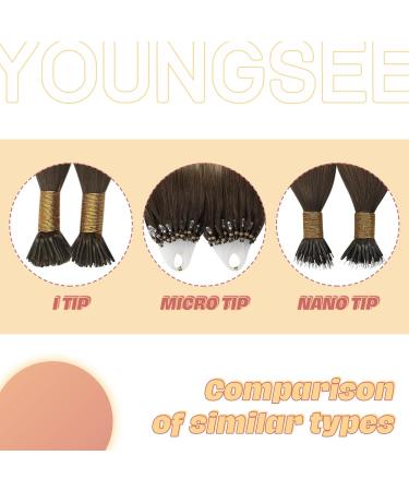 Youngsee Microring Extensions - Real Hair Balayage 50cm 1g - Braun & Blond Loop Hair Extensions | 50g/50s #3/8/22 - Buy Online on GoSupps.com