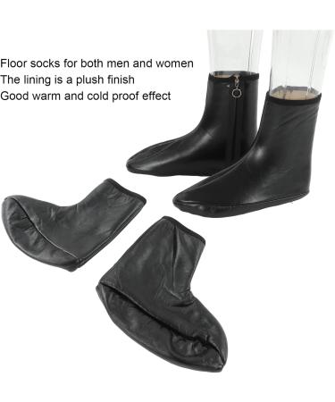 Seafront Halal Leather Socks - Waterproof Zippered Muslim Socks for Camping & Hunting | Warm Non-Slip PU Leather Black - Buy Online on GoSupps.com