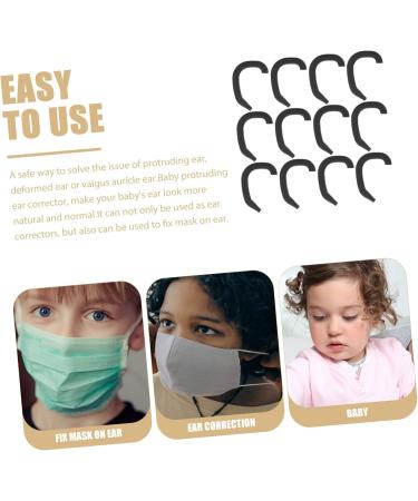 Aesthetic Corrector for Protruding Ears - 6 Pairs Baby Auricle Patch | Infant Ear Cuffs Earmuffs - Black 4.4x3.6x0.4cm - International Shipping - Buy Online on GoSupps.com