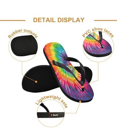 Mnsruu Swirl Tie Dye Rainbow Flip Flops - XS for Men & Women | Perfect for Home Hotel Spa & Travel - Buy Online on GoSupps.com
