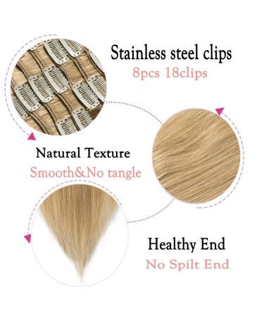 Clip-In Extensions - 100% Remy Human Hair 120g 60cm (#27 Dark Blonde) for Effortless Elegance - Buy Online on GoSupps.com