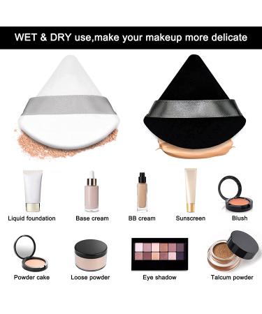 12-Piece Portable Soft Sponge Powder Puff Set for Loose Body Powder - Black and White - Buy Online on GoSupps.com