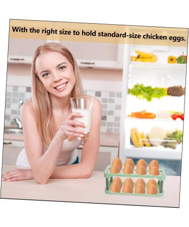 Hemobllo Box Egg Carton Eggs Egg Keeper Egg Storage Case Refrigerator Egg Tray Egg Grid Household re-usable Green 22.3X10.1X8.9CM - Buy Online on GoSupps.com
