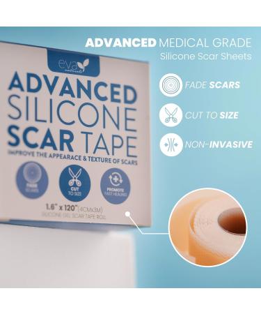 Soft Medical Grade Silicone Tape for Scars - Reduce Surgical C-Section Keloid & Acne Scars - 1.6" x 120" (Pack of 1 - Buy Online on GoSupps.com