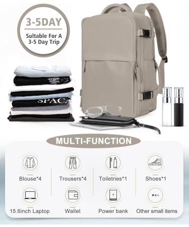 Bergsalz Brown Travel Backpack - Airline Approved Personal Item, Waterproof and Stylish for Women, Men, Teen Girls - Ideal for College, Gym, and Carry On - Buy Online on GoSupps.com