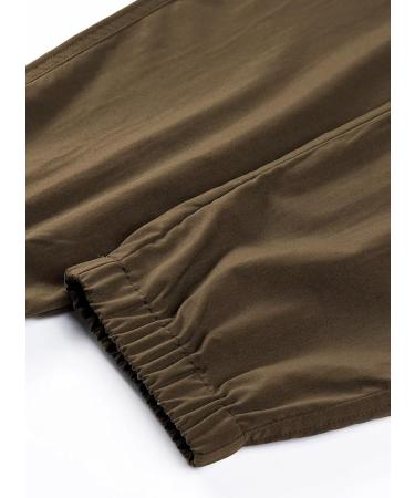 Elegancity Men's Cargo Jogger Work Pants with Pockets - Regular Fit, Drawstring, Sweatpants Bottoms (Size 38-46) - 36, Brown - Buy Online on GoSupps.com