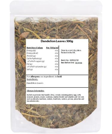 Dandelion Leaves 500g by Villa Nostrum- Dandelion Tea Dried Dandelion Loose Leaf Tea - Buy Online on GoSupps.com