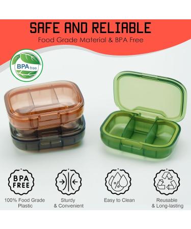 MICARA 3-Pack Small Pill Case | Cute Travel Pill Organizer with 3 Compartments | Portable Medicine & Vitamin Holder | Easy to Open for Supplements - Buy Online on GoSupps.com