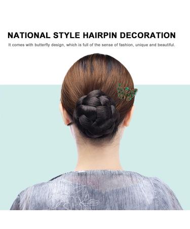 Lurrose Wooden Butterfly Hair Stick | Ethnic Chinese Bridal Hairpin | Wedding Hair Accessories for Women - Buy Online on GoSupps.com