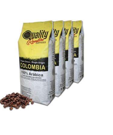 Quality Roasters Coffees. Natural Coffee Beans. 100% Arabica. Single Origin Colombia. Hand Roasted. Medium Roast. (4 Kg, Chocolate)