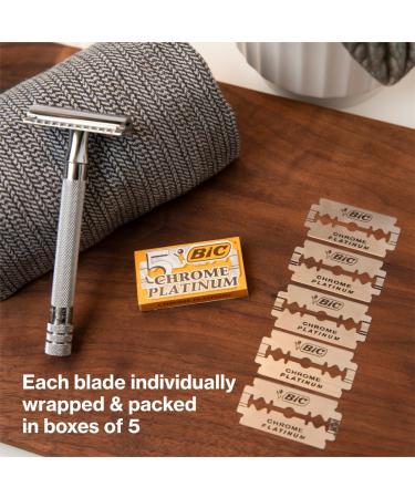 BIC Chrome Platinum Double Edge Safety Razor Disposable Single Blades (100 Pack) Pack of 100 100 count (Pack of 1) - Buy Online on GoSupps.com