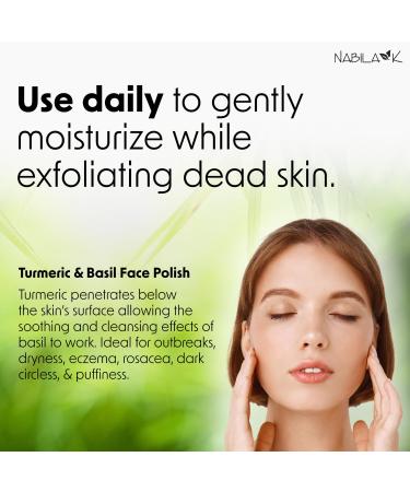 Turmeric & Basil Face Polish - Exfoliating Wash for Acne & Dry Skin - Gentle Vegan Moisturizer - 5 oz - Buy Online on GoSupps.com